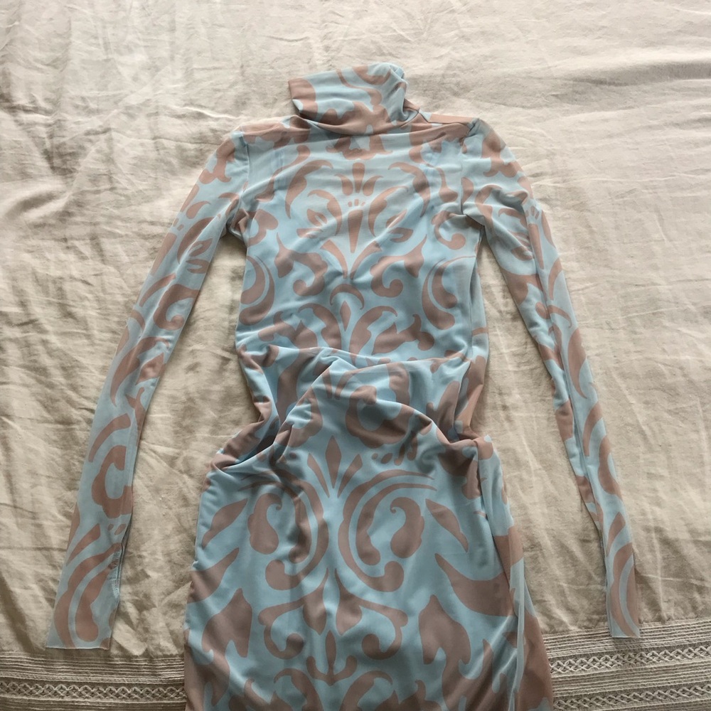 AFRM Marni Turtleneck Long Sleeve Mesh Dress